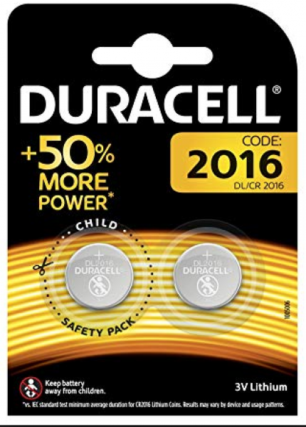 Duracell Lithium CR 2016 Knopfzellenbatterie 2er Blister